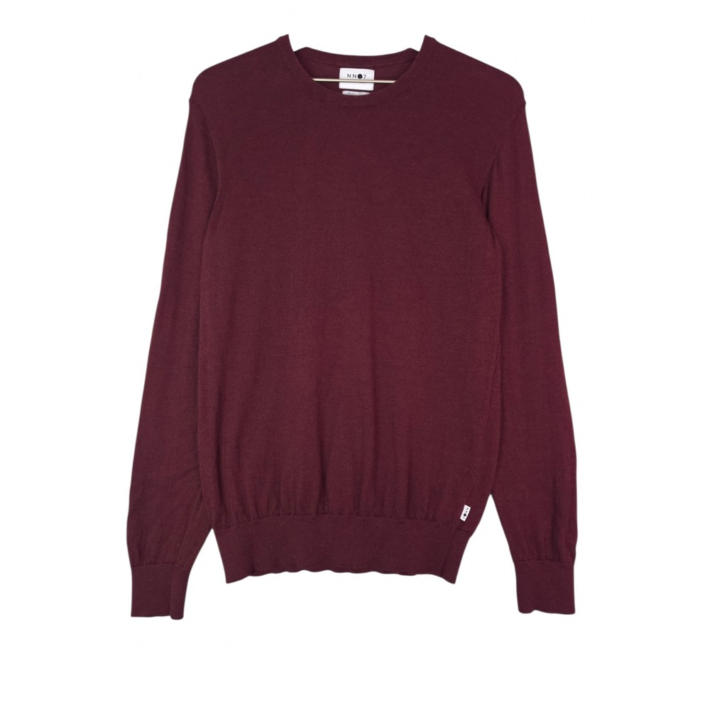 NN07 Harry Wool Sweater Mens L Burgundy Italian Yarn Crewneck Knit Pullover